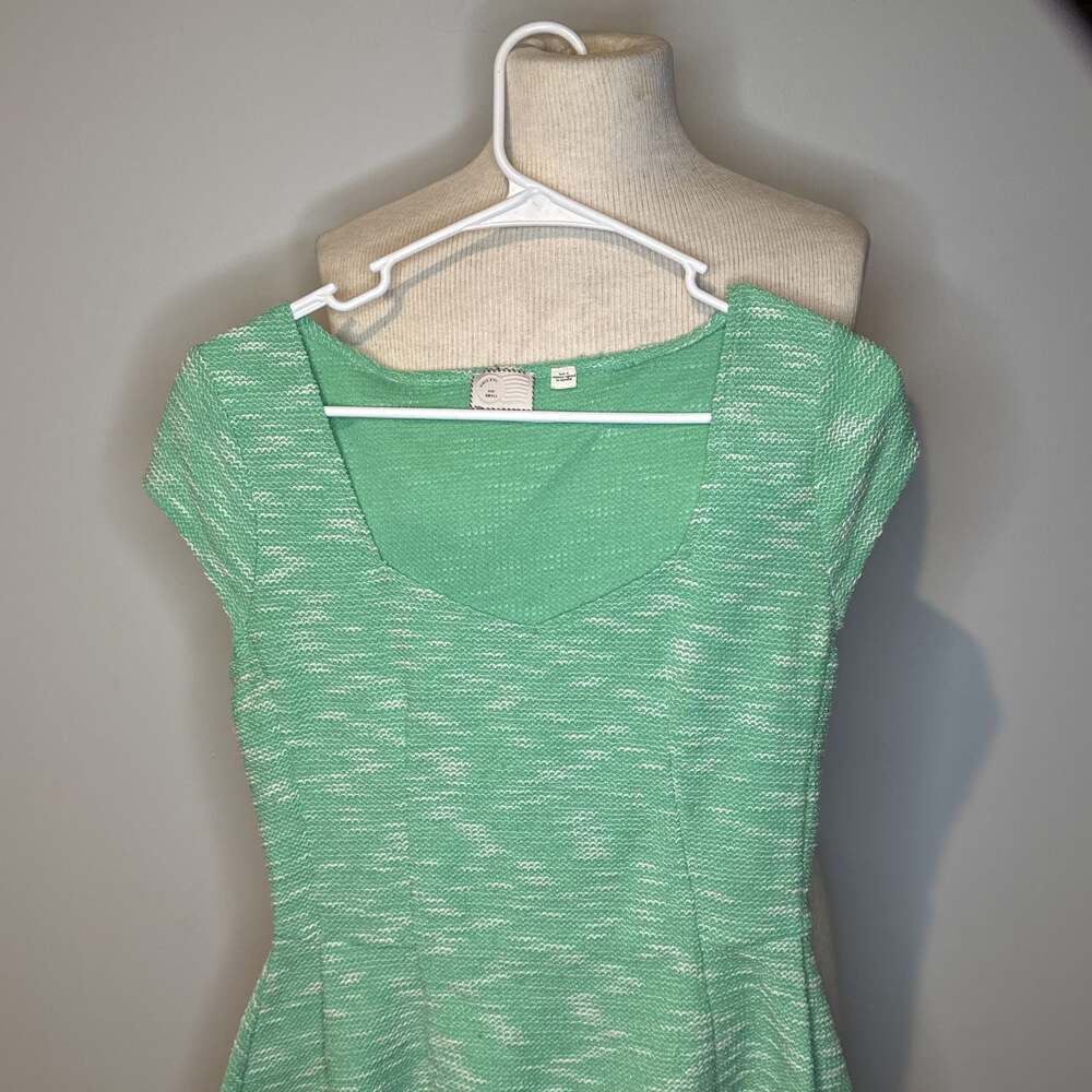 Anthropologie Maeve Green Fit & Flare‎ Textured Knit top